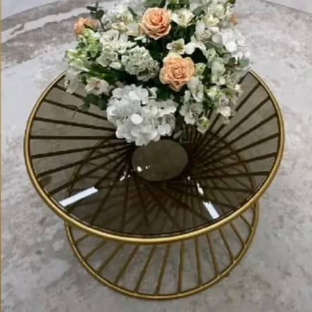 Round gold side table